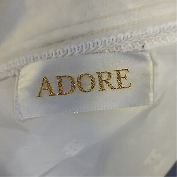 Vintage Adore Women's cream angora rabbit fur embroidered pearl detail Coat Sz M - Picture 9 of 11